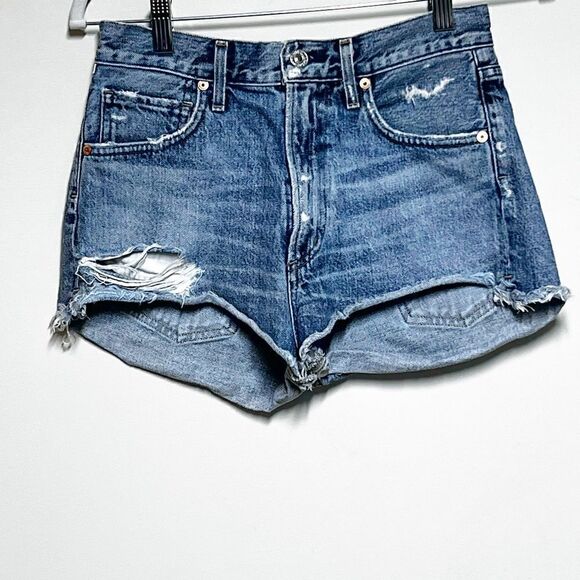 Revolve Citizens Of Humanity Women's Danielle Distressed Fray Short Sz 25 - Picture 5 of 11